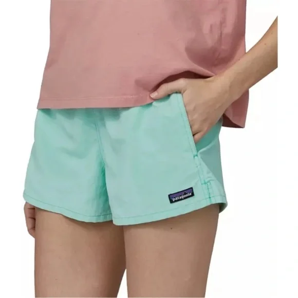 Patagonia Women’s Early Teal Barely Baggies Shorts 2 1/2” Size XL - Picture 2 of 10